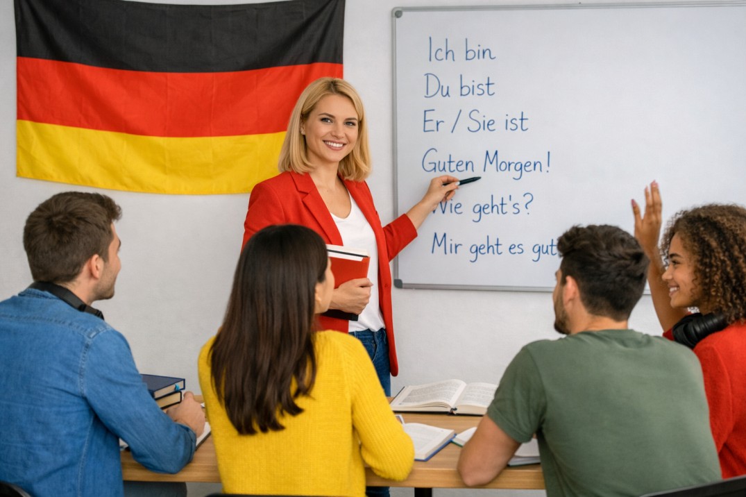Teacher-teaching-German